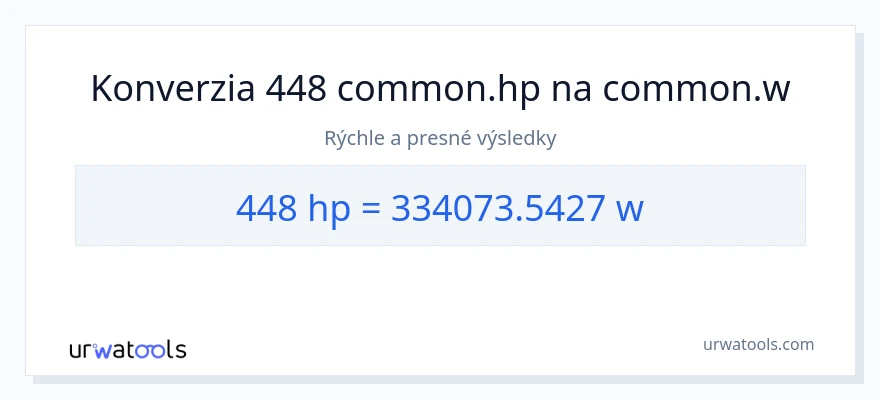 Konverzia z konská sila na watty: 448
