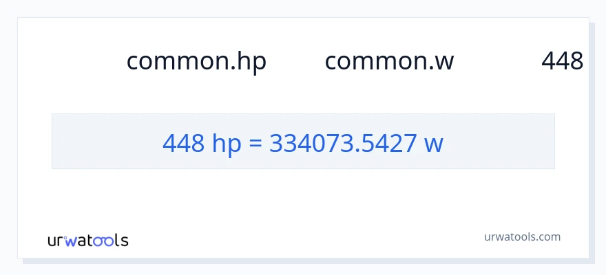 การแปลง 448 แรงม้า เป็น วัตต์