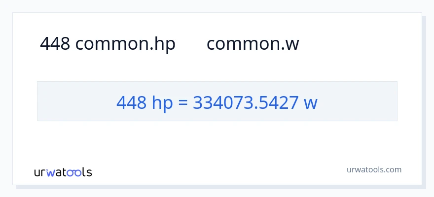 448 ہارس پاور سے واٹ کی تبدیلی