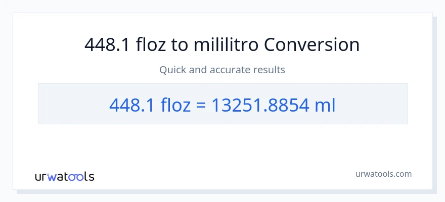 448.1 mga onsa ng likido patungong mga mililitro na conversion