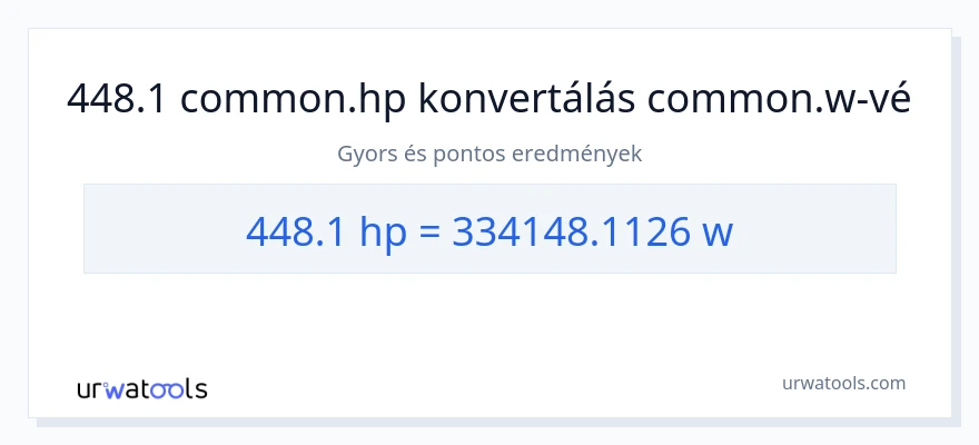 448.1 lóerő - watt konverzió