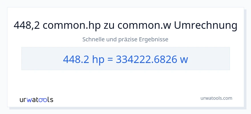 448.2 PS zu Watt Umwandlung
