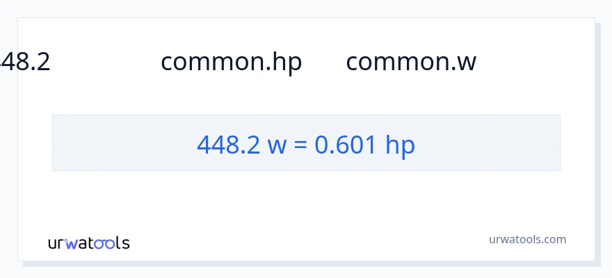 تبدیل 448.2 وات به اسب بخار