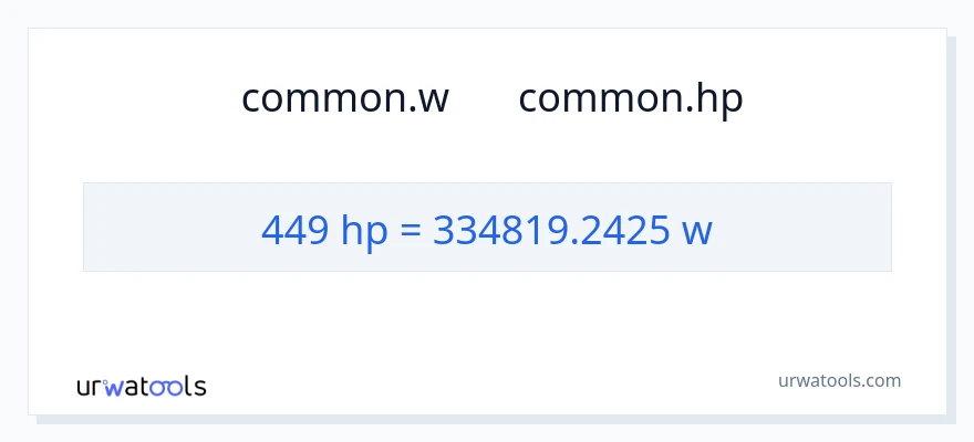 تبدیل 449 اسب بخار به وات
