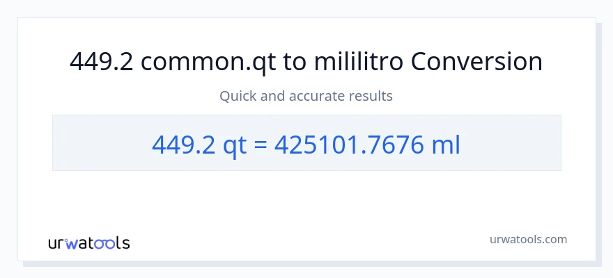 449.2 Quarts patungong mga mililitro na conversion