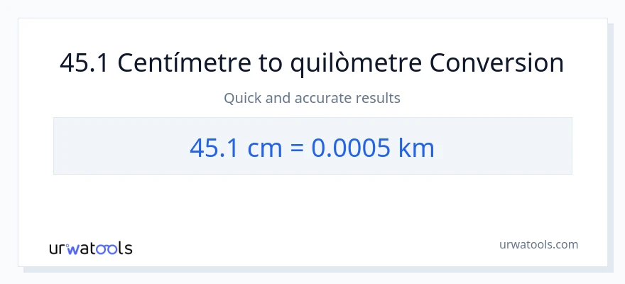 Conversió de 45.1 Centímetres a Quilòmetres