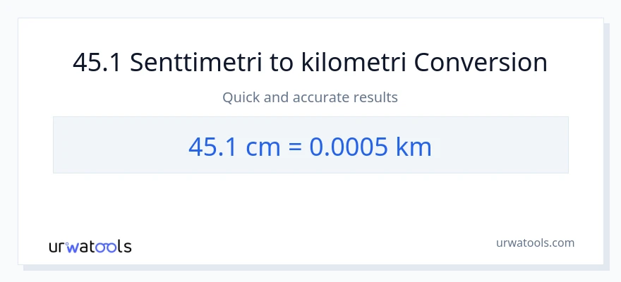 45.1 Senttimetrit - Kilometrit muunnos