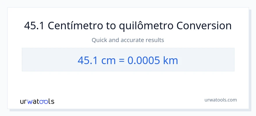 Conversão de 45.1 Centímetros para Quilômetros