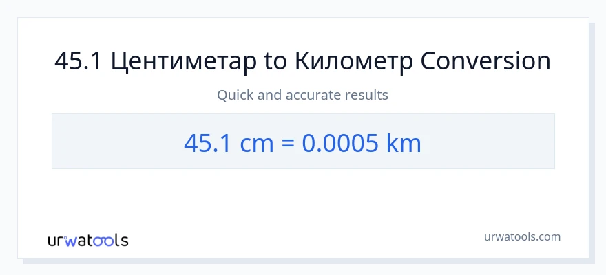 Конверзија од Центиметри до Километри: 1}