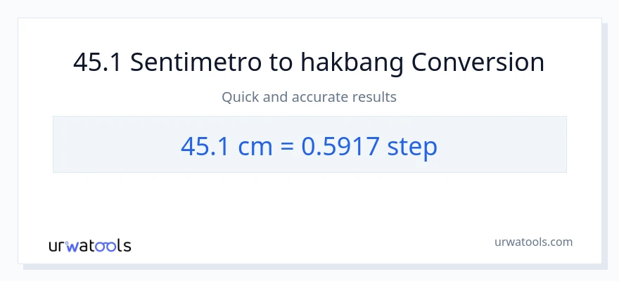 45.1 Mga Sentimetro patungong mga hakbang na conversion