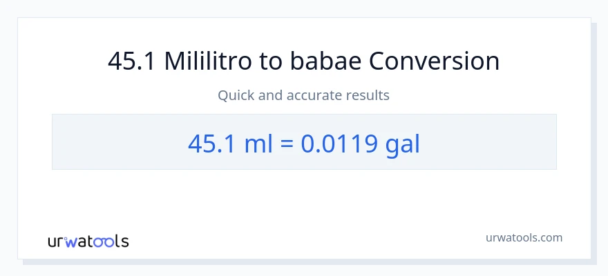 45.1 mga mililitro patungong Mga galon na conversion