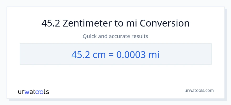 45.2 Zentimeter zu Meilen Umwandlung