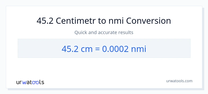Konverze z Centimetry na námořní míle: 45.2