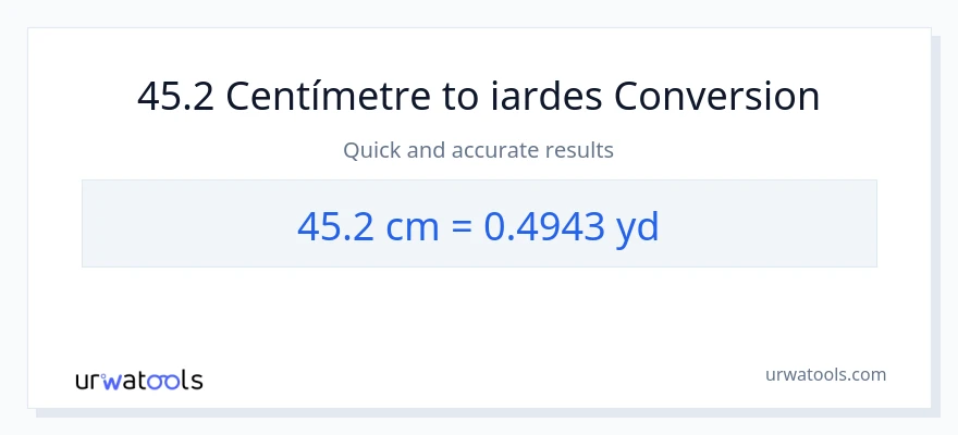 Conversió de 45.2 Centímetres a iardes