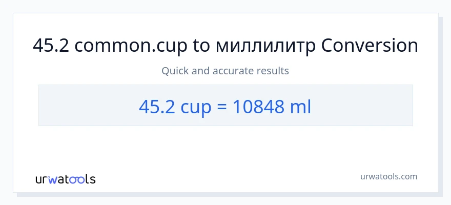 45.2 чашки в миллилитры преобразование
