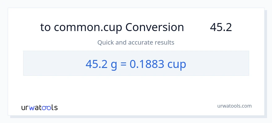 تبدیل 45.2 گرم به فنجان‌ها