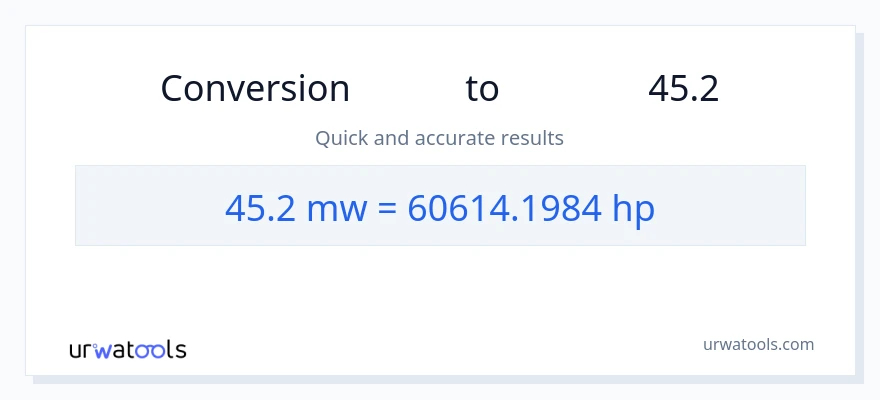 تبدیل 45.2 مگاوات به اسب بخار