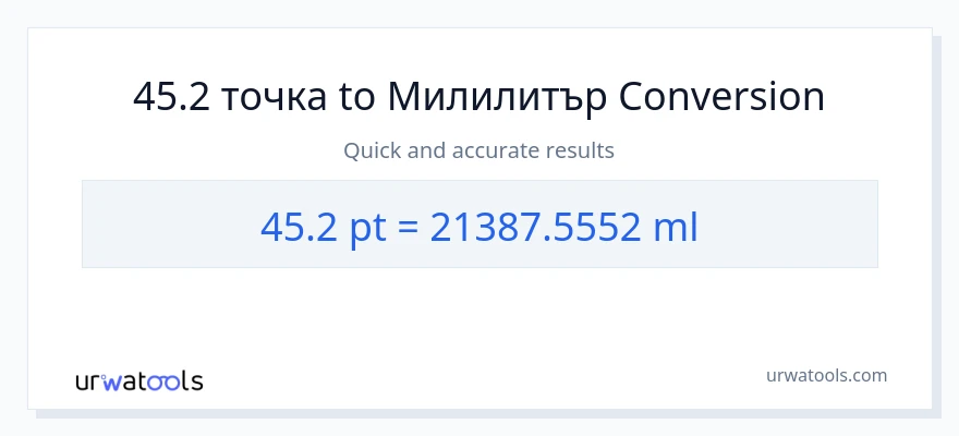 45.2 конверсия от Pints до милилитри