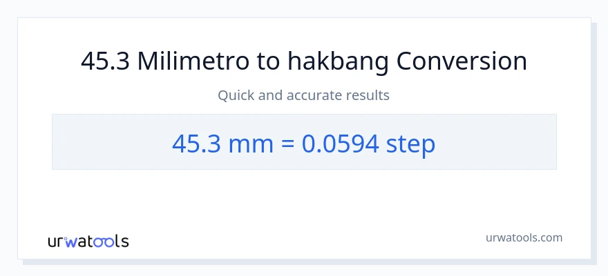 45.3 milimetro patungong mga hakbang na conversion