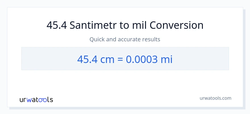 45.4 Santimetr-dən mil-ə çevrilmə