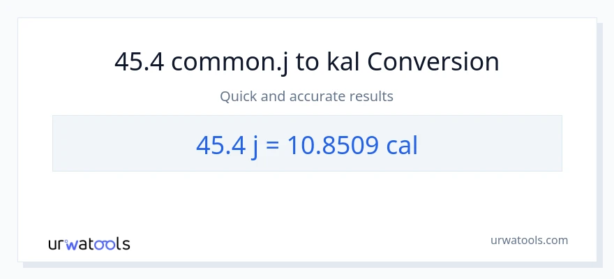 45.4 mga joule patungong mga kaloriya na conversion