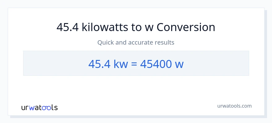 Conversió de 45.4 quilowatts a watts