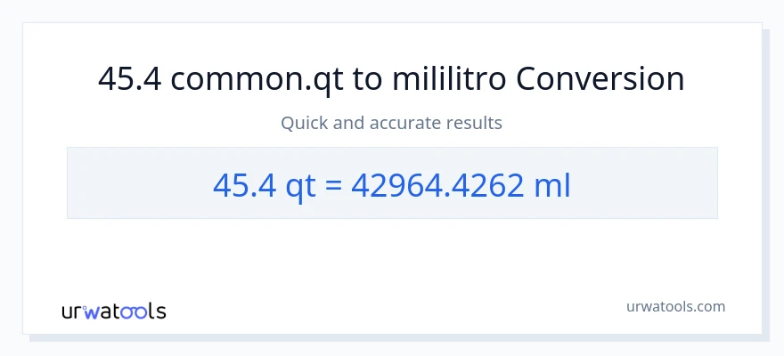 45.4 Quarts patungong mga mililitro na conversion