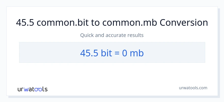 45.5 Bits patungong Megabytes na conversion