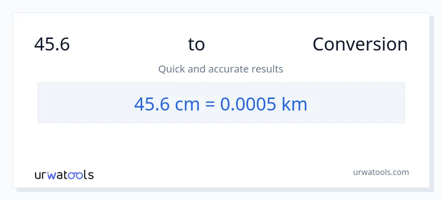 45.6 ಸೆಂಟಿಮೀಟರ್‌ಗಳು ರಿಂದ ಕಿಲೋಮೀಟರ್‌ಗಳು ಪರಿವರ್ತನೆ