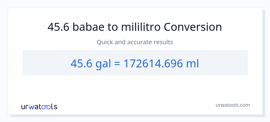 45.6 Mga galon patungong mga mililitro na conversion