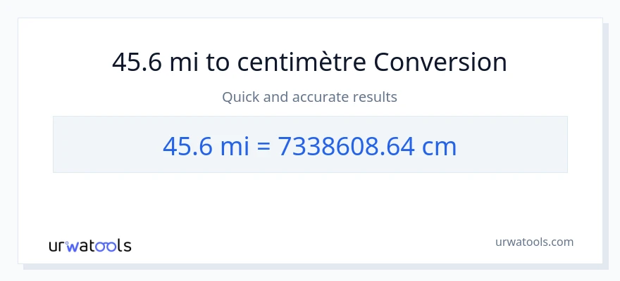 Conversion 45.6 kilomètres vers Centimètres
