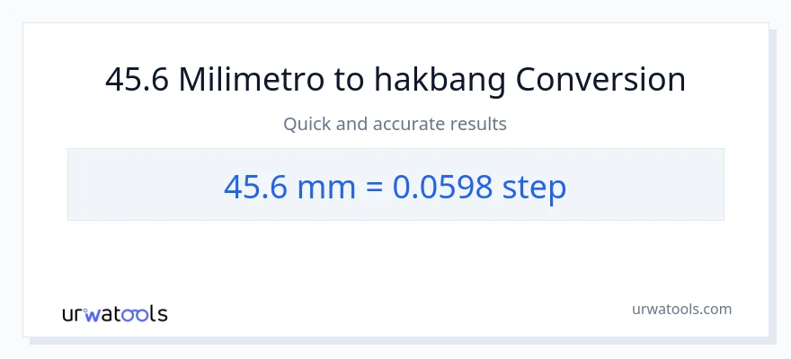 45.6 milimetro patungong mga hakbang na conversion