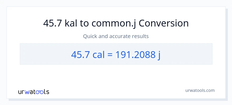 45.7 mga kaloriya patungong mga joule na conversion