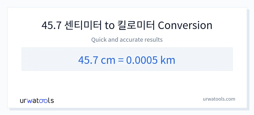 45.7 센티미터에서 킬로미터으로의 변환