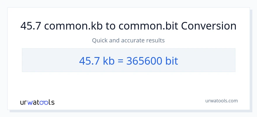 45.7 Kilobytes patungong Bits na conversion