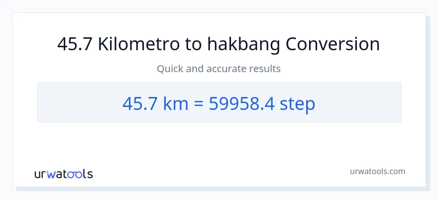 45.7 Kilometro patungong mga hakbang na conversion