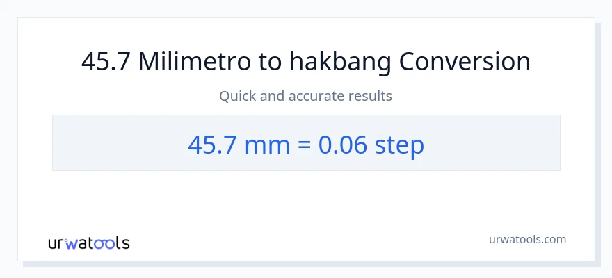 45.7 milimetro patungong mga hakbang na conversion