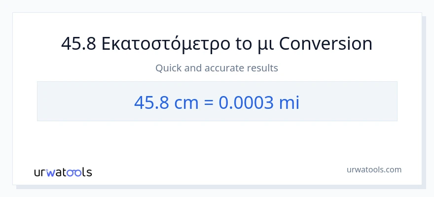 Μετατροπή 45.8 Εκατοστά σε μίλια