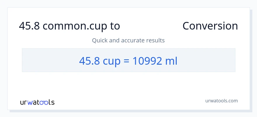45.8 ಕಪ್‌ಗಳು ರಿಂದ ಮಿಲಿಲೀಟರ್‌ಗಳು ಪರಿವರ್ತನೆ