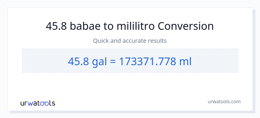 45.8 Mga galon patungong mga mililitro na conversion