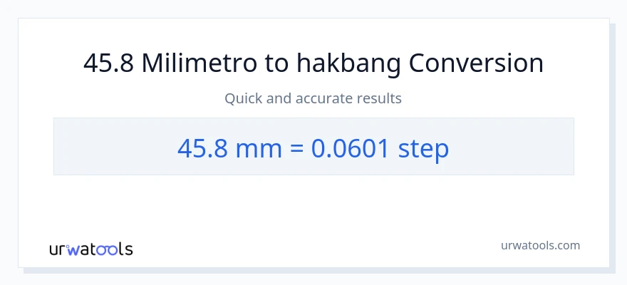 45.8 milimetro patungong mga hakbang na conversion