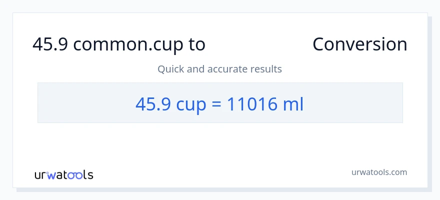 45.9 ಕಪ್‌ಗಳು ರಿಂದ ಮಿಲಿಲೀಟರ್‌ಗಳು ಪರಿವರ್ತನೆ