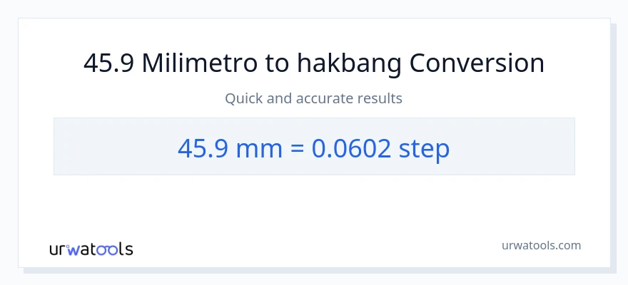 45.9 milimetro patungong mga hakbang na conversion