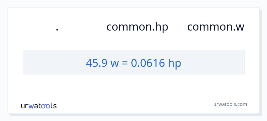 تبدیل 45.9 وات به اسب بخار