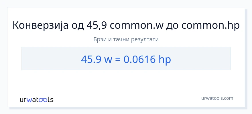 Конверзија од вати до коњске снаге: 1}