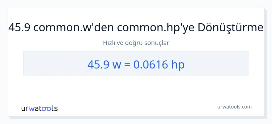 45.9 watt'den beygir gücü'e dönüşüm