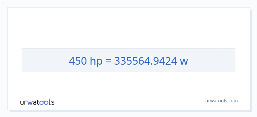 تبدیل 450 اسب بخار به وات