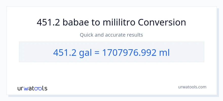 451.2 Mga galon patungong mga mililitro na conversion