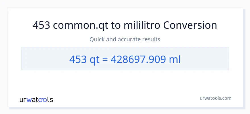 453 Quarts patungong mga mililitro na conversion