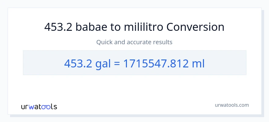 453.2 Mga galon patungong mga mililitro na conversion
